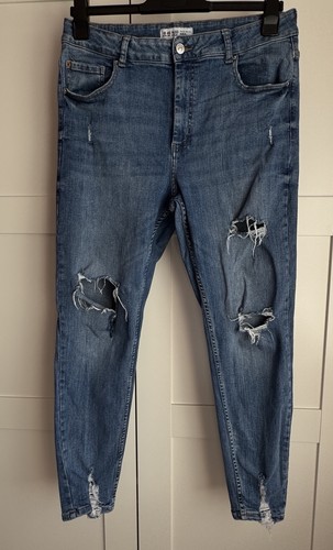 Denim ripped jeggings - denim, co