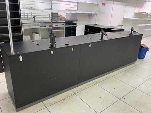 Black retail shop counter - black,