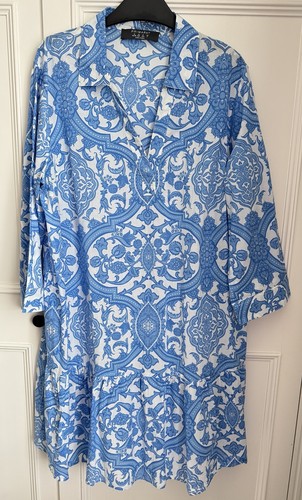 Primark dress blue white - blue,